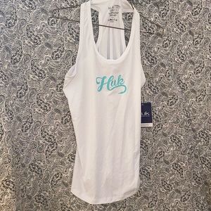Woman's large L white huk tank top shirt brand new